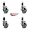 Service Caster 4'' Semi Steel Swivel 1-5/8'' Expanding Stem Caster Set with Brake, 4PK SCC-EX20S414-SSS-TLB-158-4 - alternate 3